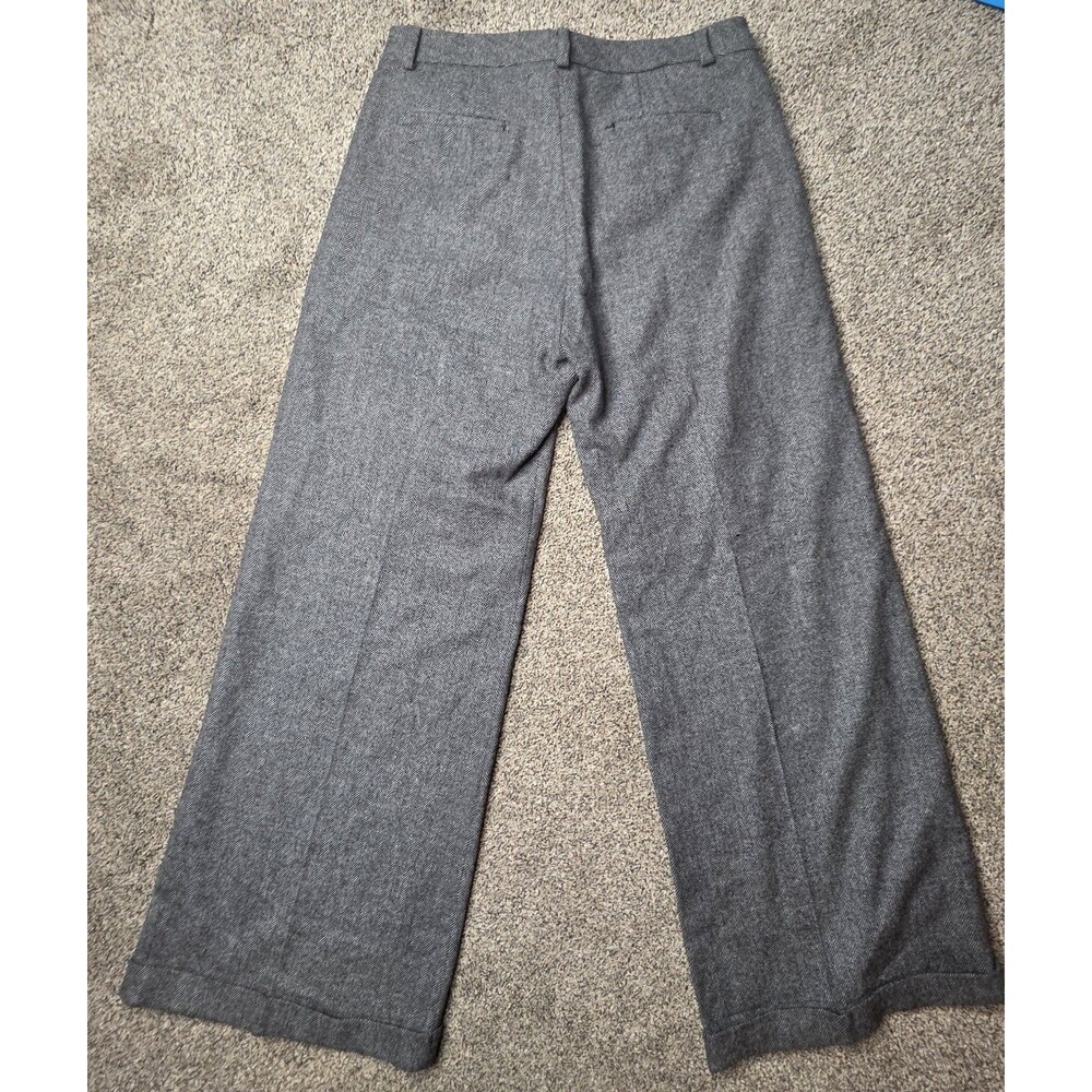 Jessie Liu Wide Leg Trousers Size Large Pants Gray Pleated Cuffs Office Dress - Picture 5 of 8
